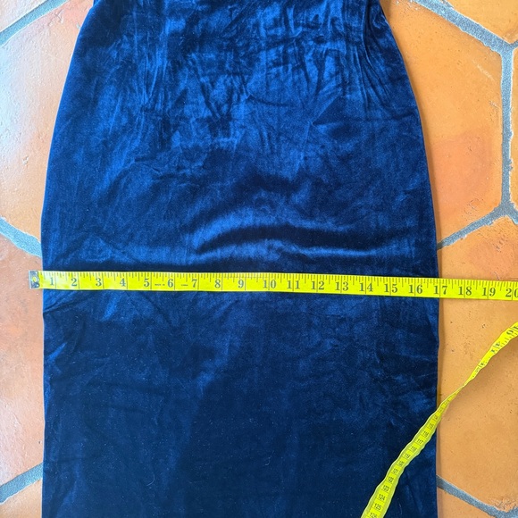 Lulus Feeling Flawless Navy Blue Velvet V-Neck Maxi Dress Formal Cocktail XS - Picture 11 of 11